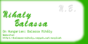 mihaly balassa business card